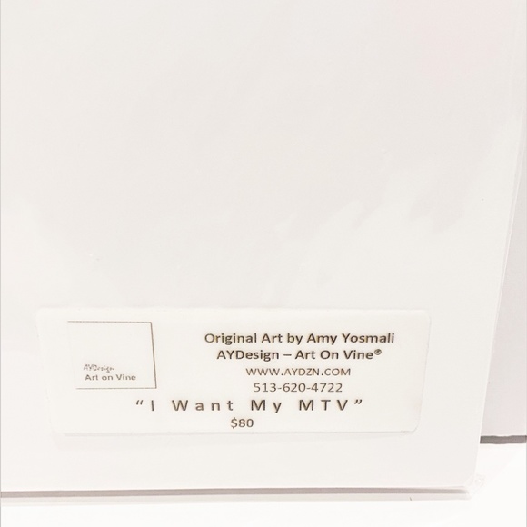 I Want My MTV Signed Original Acrylic Abstract Painting Dire Straits Art w Mat - Picture 5 of 5